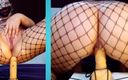 Mirelladelicia striptease: Anal, Exhibitionist Riding Dildo