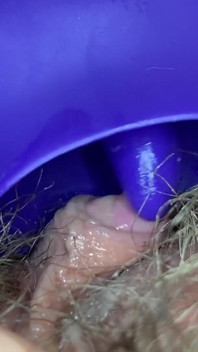 Extreme closeup big clit licking toy orgasm hairy pussy