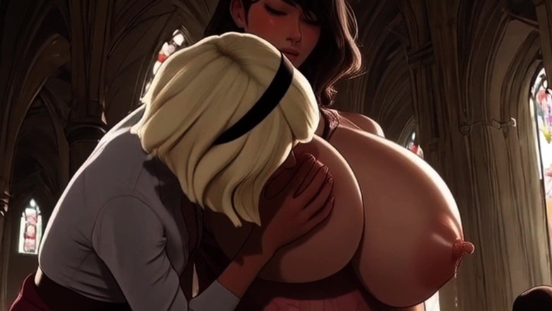 Spicy Toons: 교회에서 수유 젖탱이를 참을 수 없는 밀프