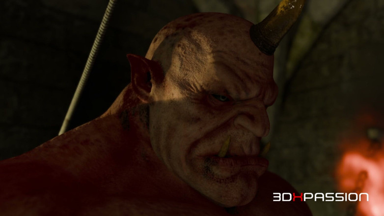 3dxpassion: Dungeon Domination: Orc Breaks Elven Girl with Rough Assfuck &amp; Cum