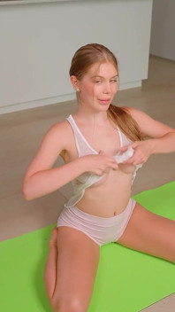 Little Angel Turns Fitness Into Sex and Takes Cum on Her Ass