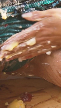 Lesbians Smeared Scene-2 Two MILFs in Lingerie Fuck Each Other Covered in Food