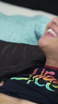 Sexy little ebony drilled on the bed