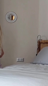 Selena's bed relaxing after coming home