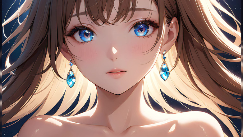 LustRender: शांत खुशी: जादुई प्रकाश में एक सुंदर युवा महिला