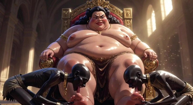 Anime Hentai: Huge BBW Mistress Foot Worship - Slaves Licking Her Feet to...