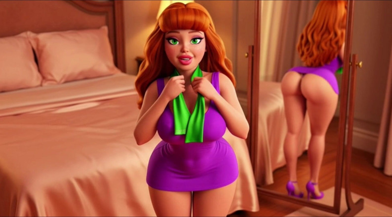 My night collection: Daphne blake la sensuale camera da letto nuda stuzzica con...