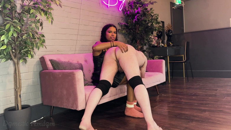Domestic femdom: Spanking Sock Sniffer