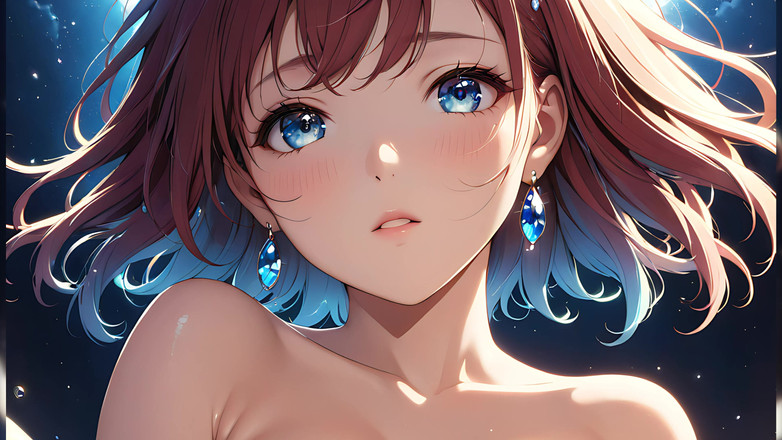 LustRender: Erecent: una bellissima giovane donna avvolta nella luce celeste