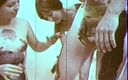 Vintage megastore: Three vintage hippies girls fuck a muscle man