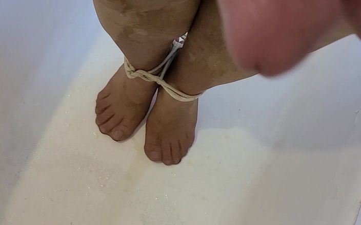 Nyronic: Pissing and Masturbating on Bound Nylon Feet