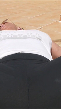 Orgasm Fingering with Big Butt Ass Spreading Pulling Down My Sweaty Yoga Pants Exercising Outdoor