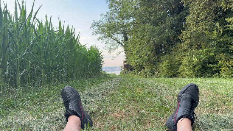 Daddys Legacy: Risky Bwc Stroking Outdoors on Meadow with Lake View - Big...