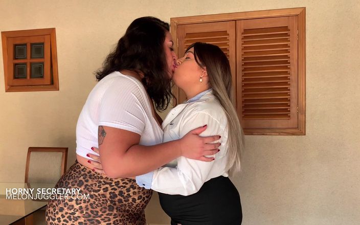 Busty BBW Latinas: Lesbian secretary goes anal