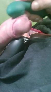 Double Toy Vibrating at the Tip Until Ejaculation