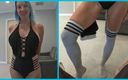 Sex with milf Stella: Moda fetiche e23 calcetines de tubo gris hasta la rodilla -...