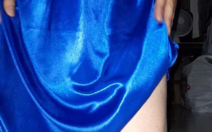 Naomisinka: Masturbation Cum Wearing Blue Satin Silk Lingerie