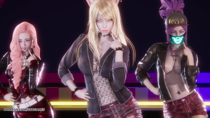 3D-Hentai Games: [mmd] 아이브 - 전설의 Kitsch Ahri Akali 세라핀 섹시한 스트립쇼 리그 무수정 헨타이 4K 60fps