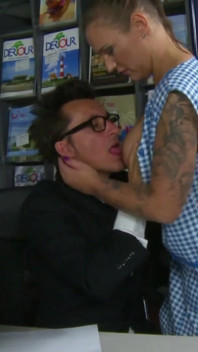Cute MILF with tattoos gets fucked in her wet shaved pussy