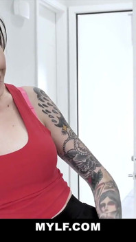 Tattooed Stepmom Fucks Herself with Dildo