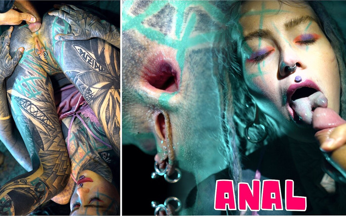 Z-Filmz: Безпека великого білого члену зловила татуйованою дівчиною, яка так добре трахає її пизду, тому він трахає її в анал