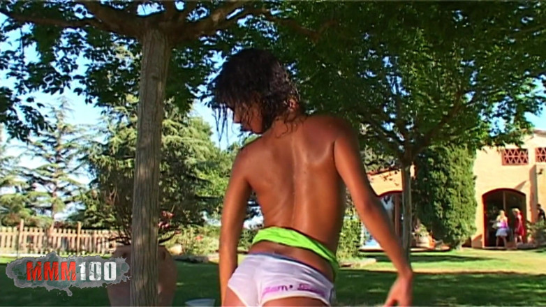 BBC and Interracial: Priska Farel: Priska Farel: Young Black Stripping in the Garden