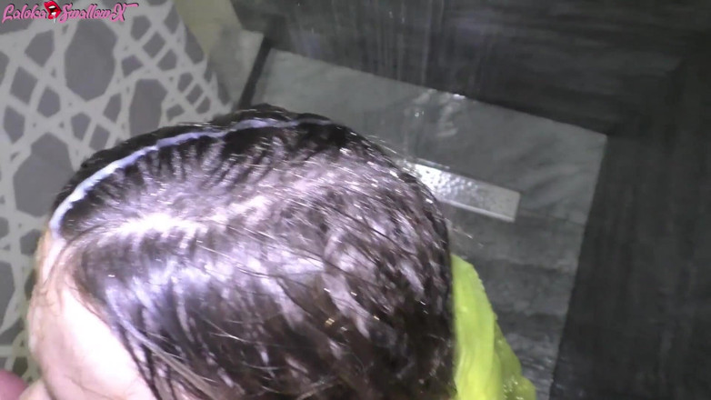 Laloka4you: Horny Girlfriend Offered Blowjob with Raincoat In Shower With Cum...