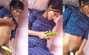 Nasty Chili: Horny Indian Girl Masturbates with Cucumber Milky Pussy, Sex Lover...