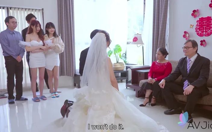 AV Jiali: Groom gets cucked by sakura on his wedding night