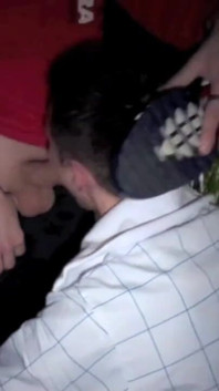 Sex tape with 2 sneakers boy at home
