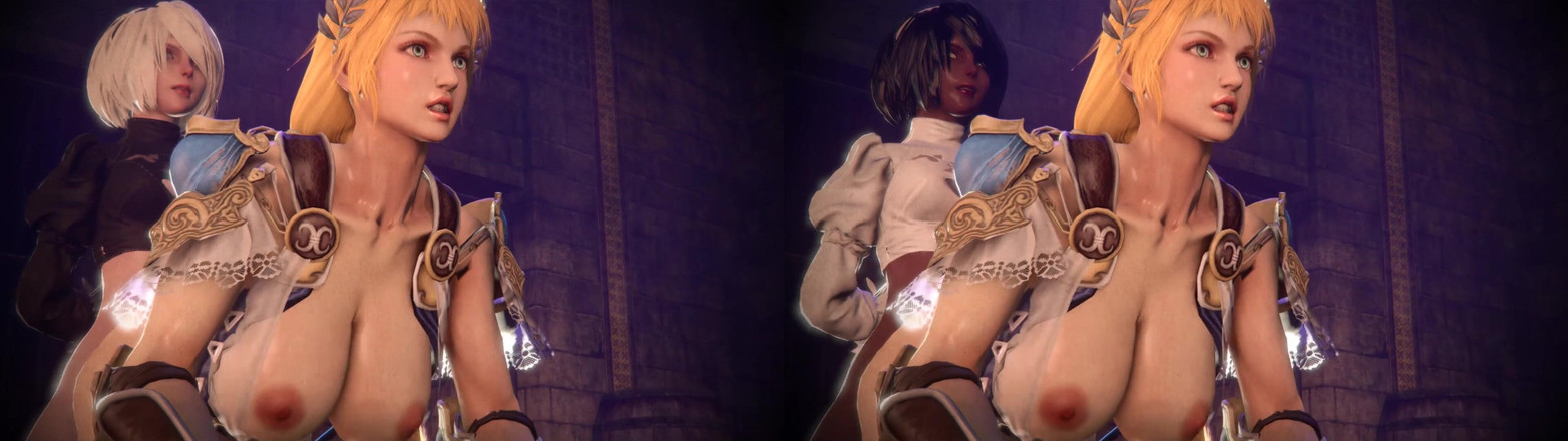 Velvixian3Futanari: Skrin Belah X Sophitia Split 2b-2p (futa Shemale)