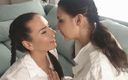 Real Agent: Couple of cute brunette students celebrate successful examination