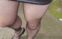 Skittle uk: Squirt Through Fishnets. Walk and Wank Outdoors.
