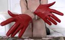 Lady Victoria Valente: Red Leather Gloves JOI