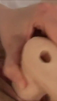 Amateur masturbation a dildo in her cunt and gets off on her nipples
