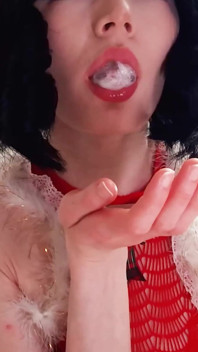 Neko Girl with Short Hair and Unshaved Pussy Is Happy to Fuck and Get Cum in Her Mouth on Christmas