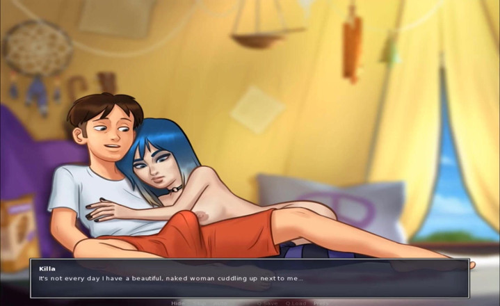 Hentai World: Summertime saga - classmate blue hair teen eve take my cook