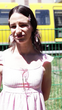 German Scout - Petite 150cm Teen Dragon Fruit with Long Labia at Outdoor Casting Fuck