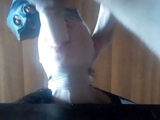 Laura on Heels: 20 min. mouth fucked. Nylon hooded, taped and blindfolded in...