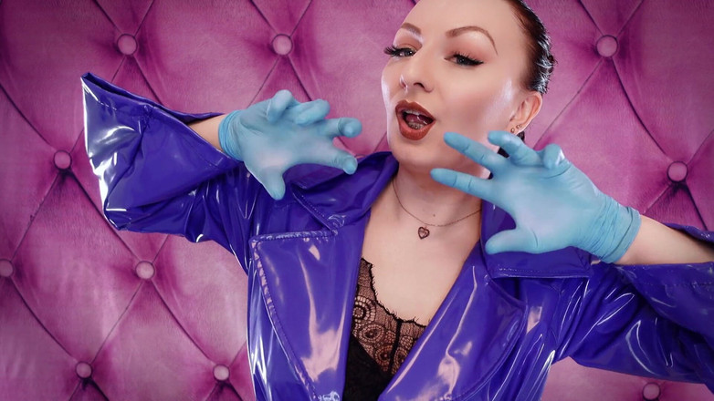 Arya Grander: Asmr Video - Sexy zvuk s Aryou Grander - Modré nitrilové rukavice...