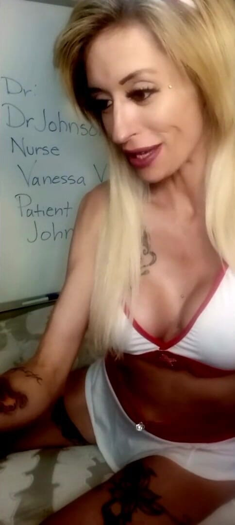 Porno angels: Sexting nurse Vanessa busted by big dick doctor.
