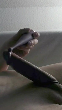 Vibrator Edging with a Lot of Precum