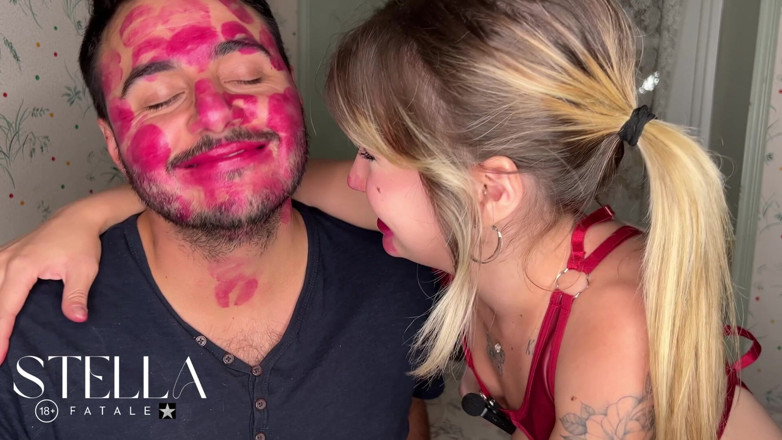 Stellafatale: Non Stop Lipstick Kisses All Over His Face