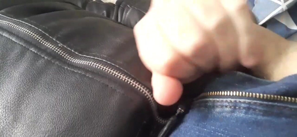Rusty Sunnybrook: Cumming on a Leather Jacket