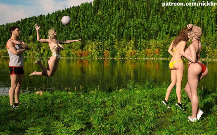 Visual Novels: Nursing back to pleasure - part 82 - teens playing volleyball in bikinis