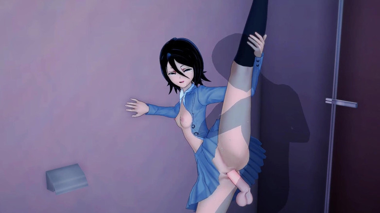 HentaiF3tish: Rukia takes a creampie after a hand job