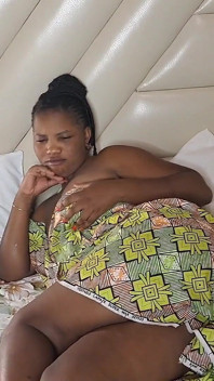 African Mom Masturbate Her Pussy Before Taking a Shower