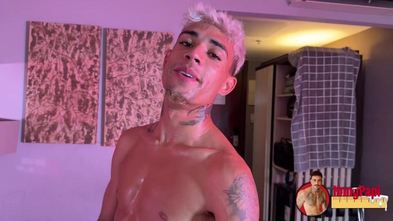 Hung Papi: Azael Maluma kongkek kembar tanpa kondom dengan dubur tegar latino