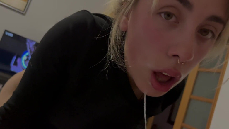 Raxxxbit: Very Sloppy Blonde Teen Blowjob Messy Night