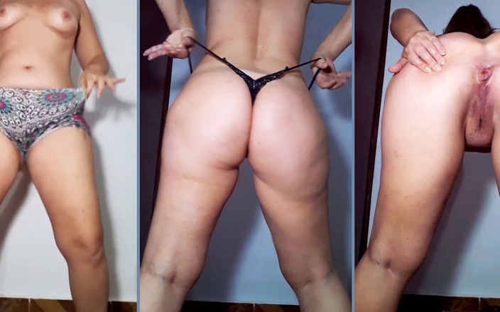 Mirelladelicia: Taking off Her Clothes, Shorts and Black Panties